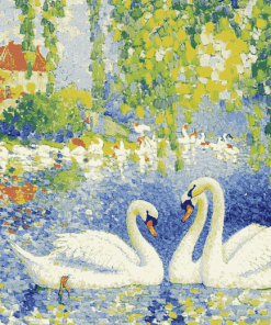 Henri Edmond Cross Swan Family Diamond Painting