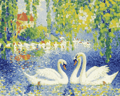 Henri Edmond Cross Swan Family Diamond Painting