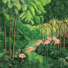 Henri Robert Bresil Flamingos Forest Diamond Painting