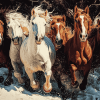 Herd of Horses Galloping Diamond Painting