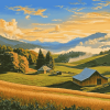 Hillside Farm Landscapes Diamond Painting