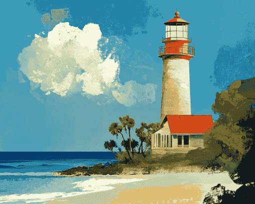 Hilton Head Lighthouse Animation Diamond Painting