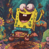 Hippie SpongeBob Cartoons Diamond Painting