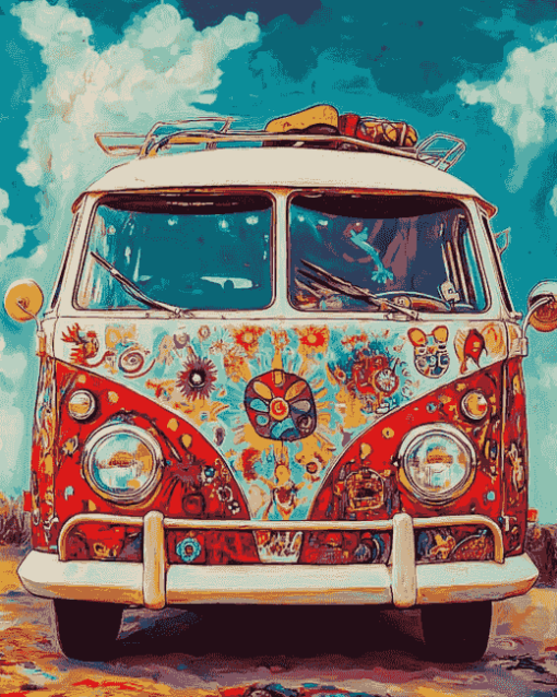 Hippie Van Adventure Diamond Painting