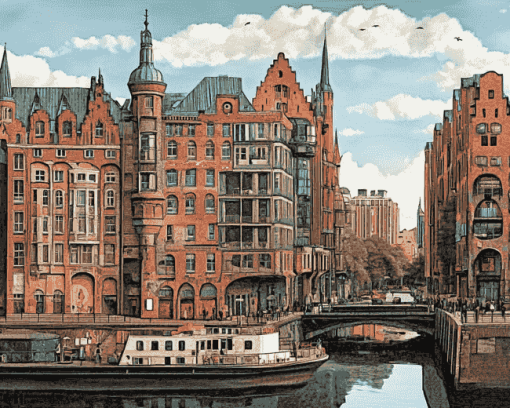 Historic Hamburg Scenes Diamond Painting