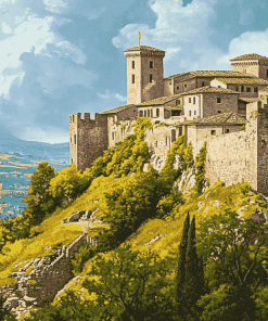 Historic Rocca Maggiore Italy Diamond Painting