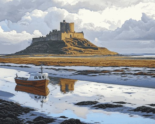 Holy Island Scenic Castle Diamond Painting