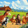 Home On The Range Animals Diamond Painting