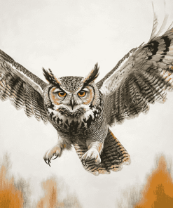 Horned Owl Birds Diamond Painting