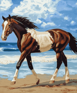 Horse Galloping Beach Diamond Painting