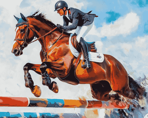 Horse Show Jumping Diamond Painting