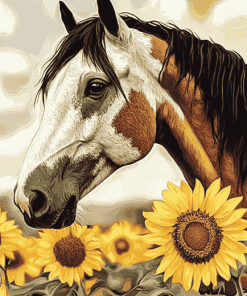 Horse with Sunflowers Diamond Painting