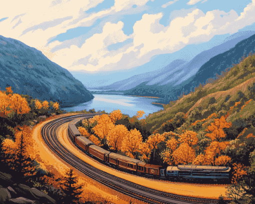 Horseshoe Curve Landscape Diamond Painting