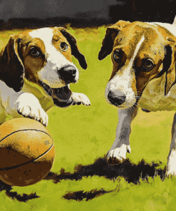 Hound Football Fun Diamond Painting