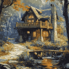 House in Forest Diamond Painting