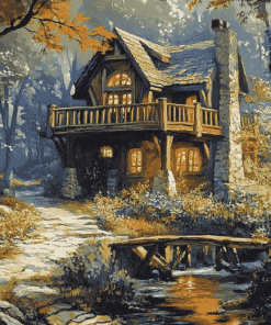 House in Forest Diamond Painting