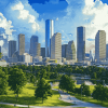 Houston Skyline in Texas Diamond Painting