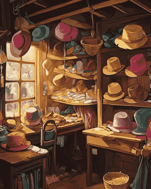 Howls Moving Castle Hat Shop Diamond Painting