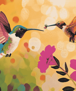 Hummingbird and Bee Nature Diamond Painting