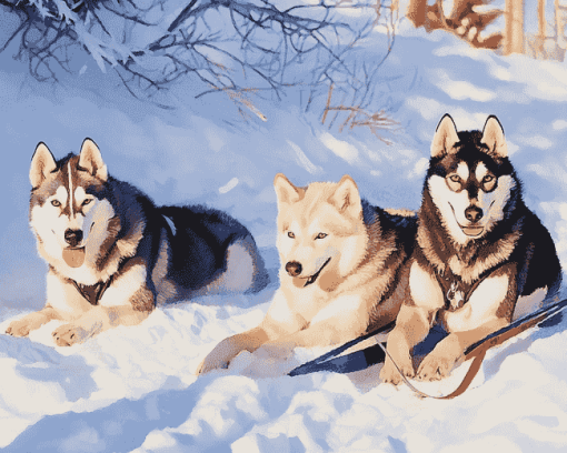 Husky Adventure Diamond Painting