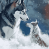 Husky and Dapple Horse Animals Diamond Painting