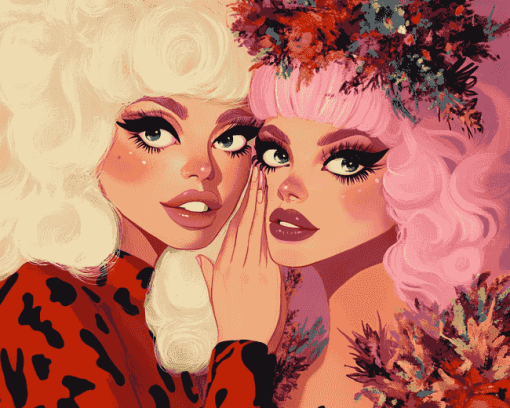 Illustration Trixie And Katya Animation Diamond Painting