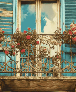 Italian Blossoms Balcony Diamond Painting