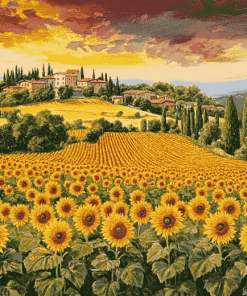 Italy Sunflower Landscapes Diamond Painting