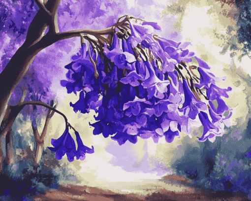 Jacaranda Trees Diamond Painting