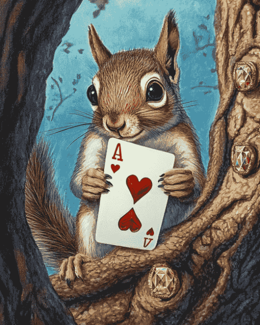 Jack of Diamonds Squirrel Diamond Painting