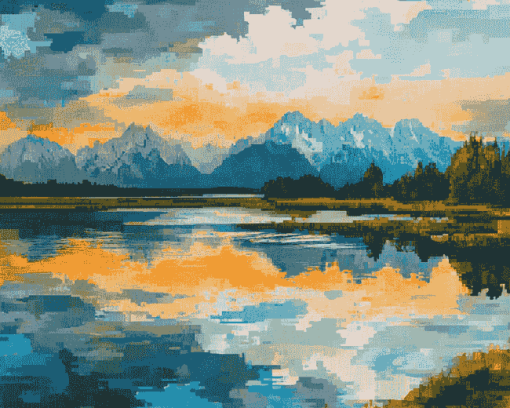 Jackson Lake Scenic Beauty Diamond Painting