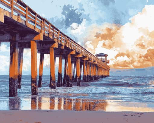 Jacksonville Beach Pier Diamond Painting