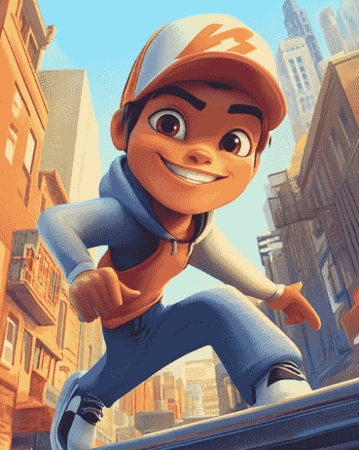 Jake Subway Surfers Animation Diamond Painting