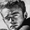 James Dean Black and White Diamond Painting