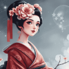 Japanese Geisha Cartoon Diamond Painting