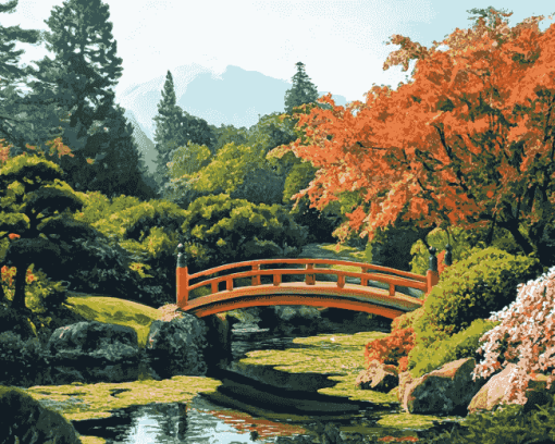 Japanese Mountain Gardens Diamond Painting