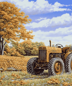 John Sloane Rusty Tractor Scene Diamond Painting