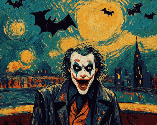 Joker and Batman Van Gogh Diamond Painting