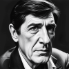 Jonathan Frid Black and White Diamond Painting