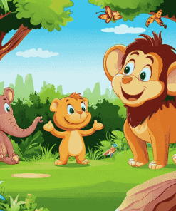 Jungle Animals Cartoon Diamond Painting