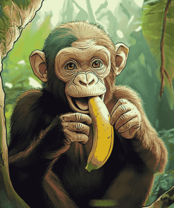 Jungle Monkey Banana Fun Diamond Painting