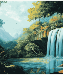 Jungle Waterfalls Diamond Painting