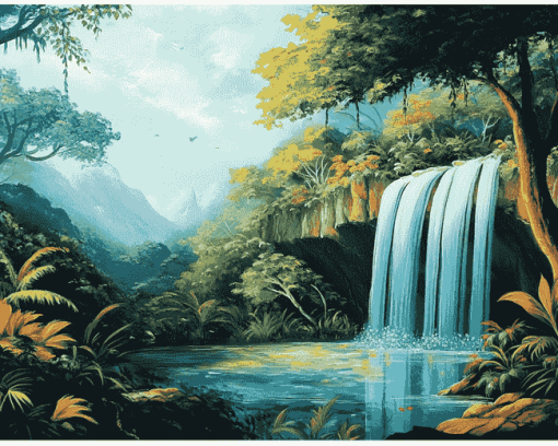 Jungle Waterfalls Diamond Painting