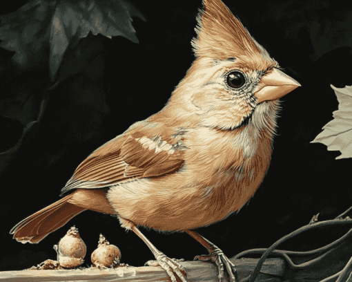 Juvenile Cardinals Birds Diamond Painting