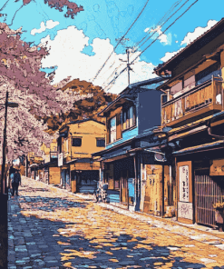 Kamakura Cityscape Diamond Painting