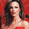 Kate Beckinsale in Red Celebrity Dress Diamond Painting