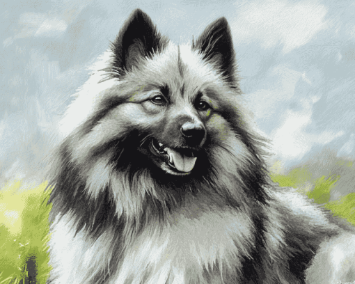 Keeshond Hound Diamond Painting