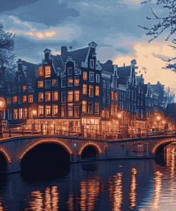 Keizersgracht Amsterdam Cityscape Diamond Painting