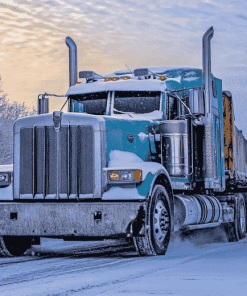 Kenworth Semi Truck in Snow Diamond Painting