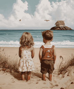 Kids on the Beach Diamond Painting